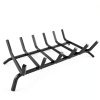 Luoieo Cast Iron Fireplace Grate 21 Inch Black Industrial Floor Mount-2