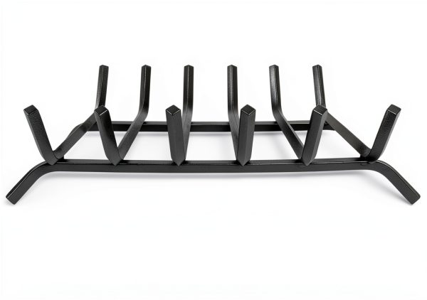 Luoieo Cast Iron Fireplace Grate 21 Inch Black Industrial Floor Mount-1