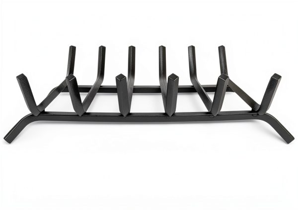 Luoieo Cast Iron Fireplace Grate 21 Inch Black Industrial Floor Mount-1