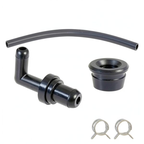 KPALAG PCV Valve 90° with Grommet Hose Kit Black 2‑Inch Fit for Acura-0