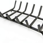 Luoieo Cast Iron Fireplace Grate 21 Inch Black Industrial Floor Mount-0