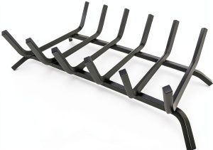 Luoieo Cast Iron Fireplace Grate 21 Inch Black Industrial Floor Mount-0