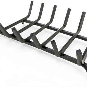 Luoieo Cast Iron Fireplace Grate 21 Inch Black Industrial Floor Mount-0