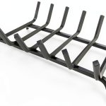Luoieo Cast Iron Fireplace Grate 21 Inch Black Industrial Floor Mount-0