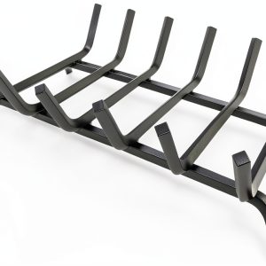 Luoieo Cast Iron Fireplace Grate 21 Inch Black Industrial Floor Mount-0