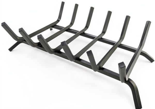 Luoieo Cast Iron Fireplace Grate 21 Inch Black Industrial Floor Mount-0