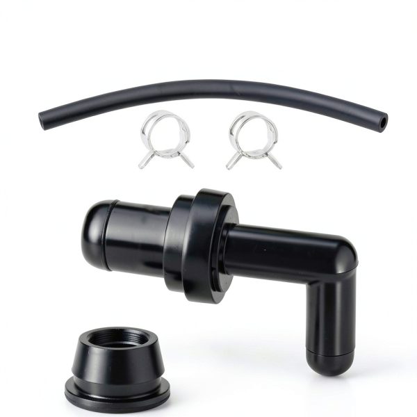 KPALAG PCV Valve 90° with Grommet Hose Kit Black 2‑Inch Fit for Acura-6
