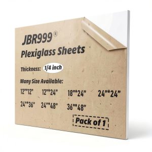 JBR999 24x36 Inch Clear Cast Acrylic Sheet 1/4 Inch Thick UV‑Resistant-0