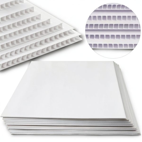 Patelai Corrugated Plastic Poster Board White 24 x 36 in 4mm Thick-0