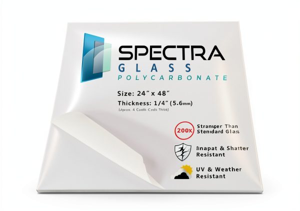 Polycarbonate Sheet Crystal Clear UV Protected 12x24 Plastic Trading-0