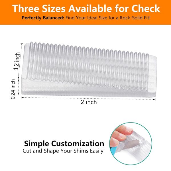 Flexible Plastic Shims 12pcs Kit Size Variety | Clear Leveling Kit for Home Improvement | Furniture Leg Stabilizers | Table & Toilet Shims - Trim-to-Fit Wedges | Stackable Design | Furniture Levelers-4
