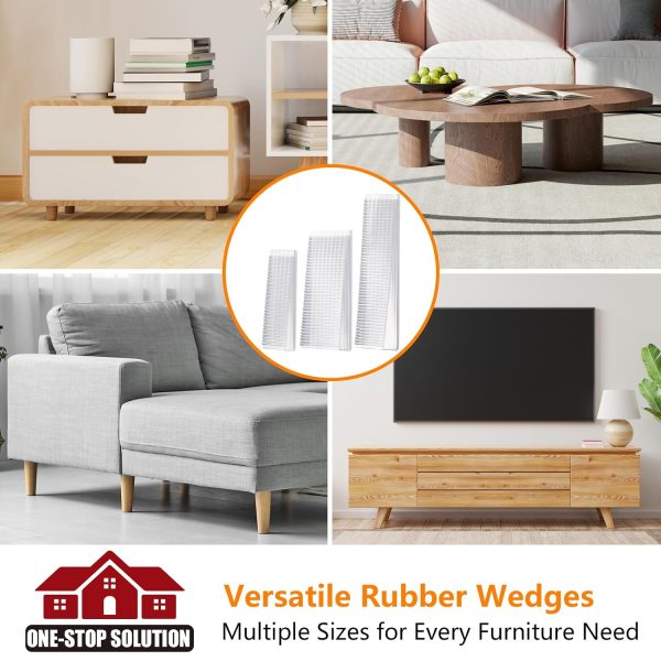 Flexible Plastic Shims 12pcs Kit Size Variety | Clear Leveling Kit for Home Improvement | Furniture Leg Stabilizers | Table & Toilet Shims - Trim-to-Fit Wedges | Stackable Design | Furniture Levelers-3