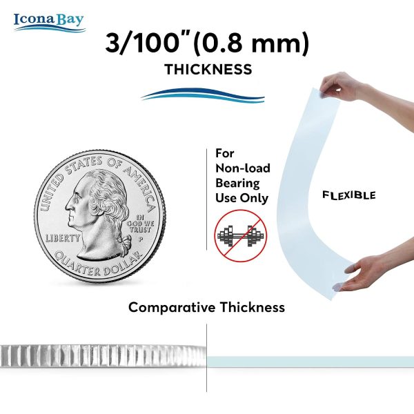 Icona Bay PET Plexiglass, Thin & Flexible Plastic Sheets (11x14 x 0.03 inch, Clear, 2 Pack), Easy to Cut for DIY Art Projects, Picture Frame Replacement Glass, PET Sheeting is Pliable Unlike Acrylic-1