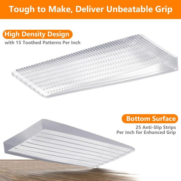 Flexible Plastic Shims 12pcs Kit Size Variety | Clear Leveling Kit for Home Improvement | Furniture Leg Stabilizers | Table & Toilet Shims - Trim-to-Fit Wedges | Stackable Design | Furniture Levelers-2